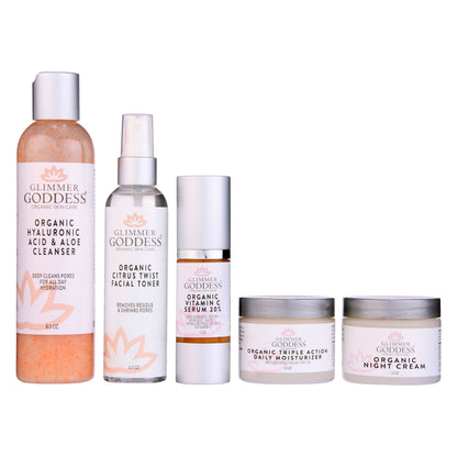 Complete Organic Anti-Wrinkle 5-Step Kit with Vitamin C & SPF 30-0