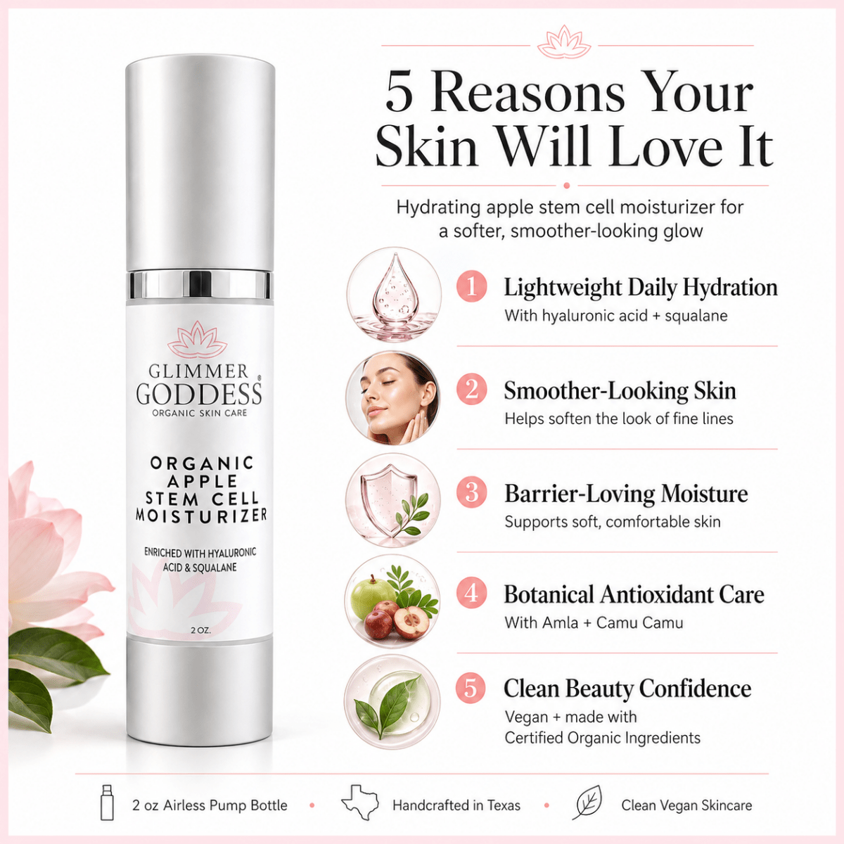 Organic Apple Stem Cell Moisturizer – Anti-Aging TreatmentLotion & Moisturizer