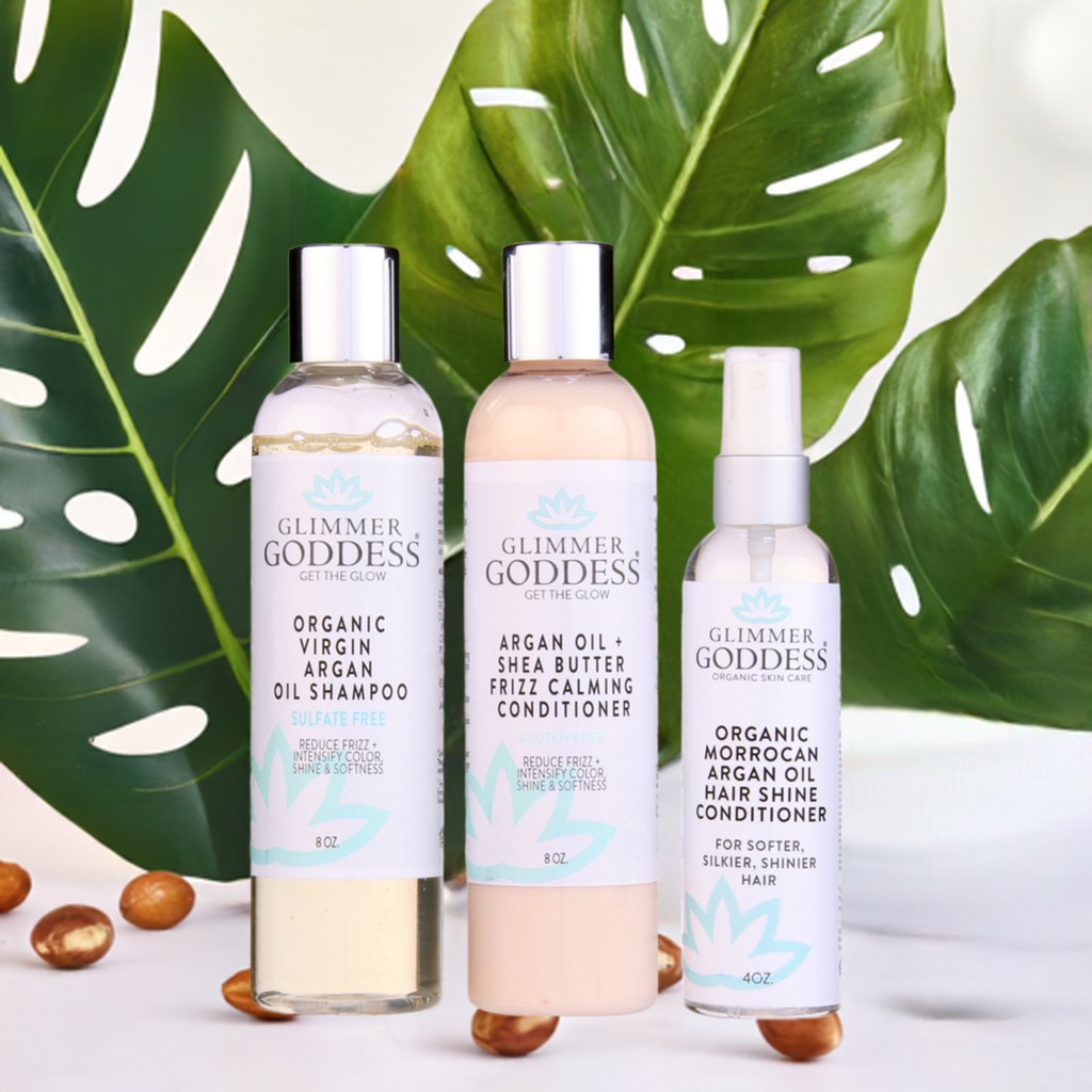 Organic Argan Oil Hair Treatment Trio – Hydrating 3-Step System-2