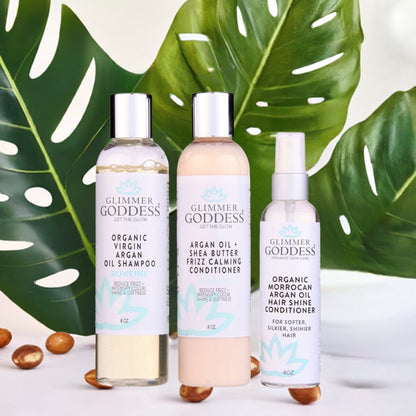 Organic Argan Oil Hair Treatment Trio – Hydrating 3-Step System-2