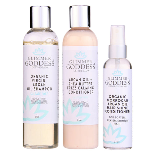 Organic Argan Oil Hair Treatment Trio – Hydrating 3-Step System-0