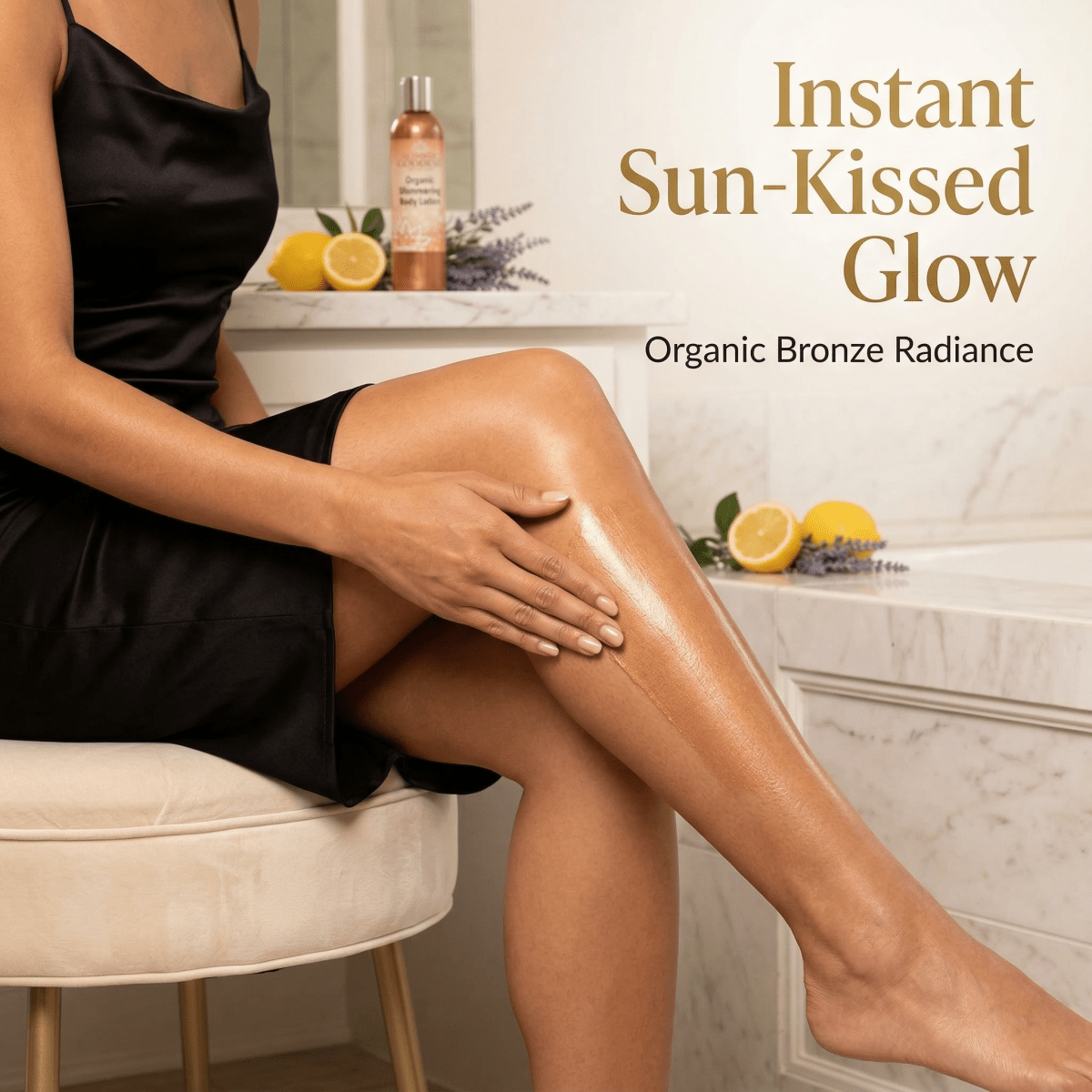 Organic Bronze Shimmer Body Lotion - Level 2 & Level 3 Shimmer, 4oz & 8ozShimmer