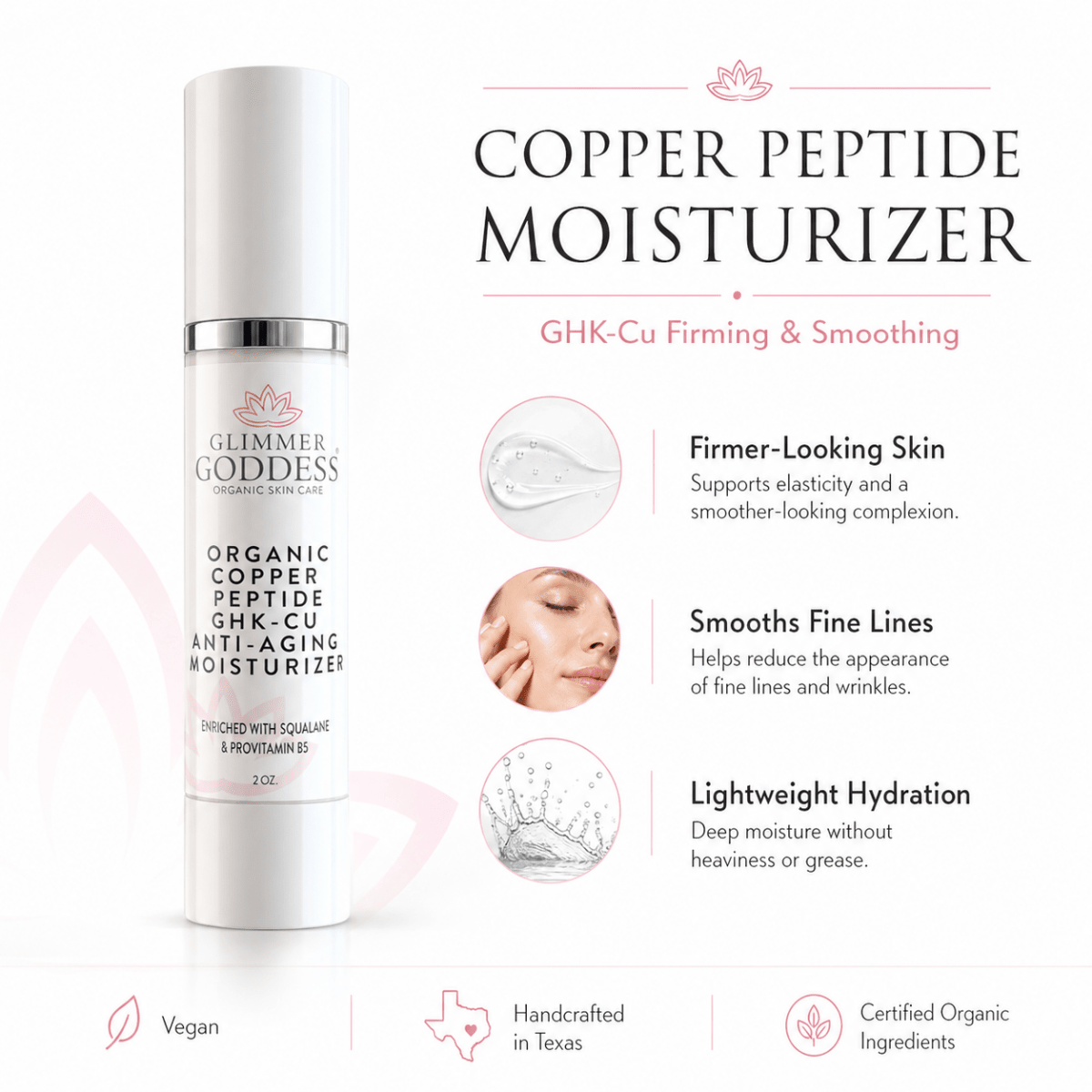 Organic Copper Peptide Moisturizer – Firming & SmoothingMoisturizers