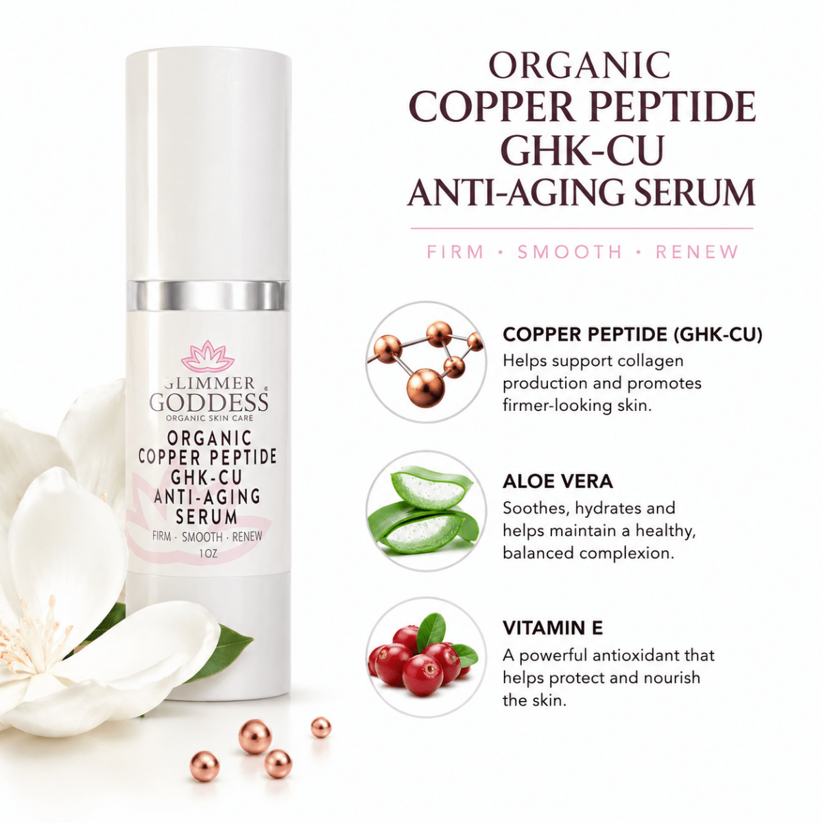 Organic Copper Peptide Serum – Firming & SmoothingSerums