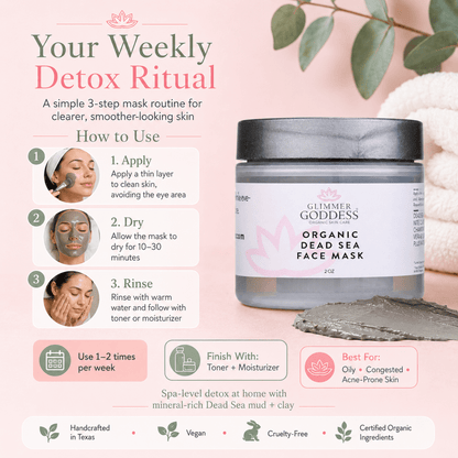 Organic Dead Sea Mud Mask With Bentonite Clay - Exfoliate & RejuvenateMasks & Peels