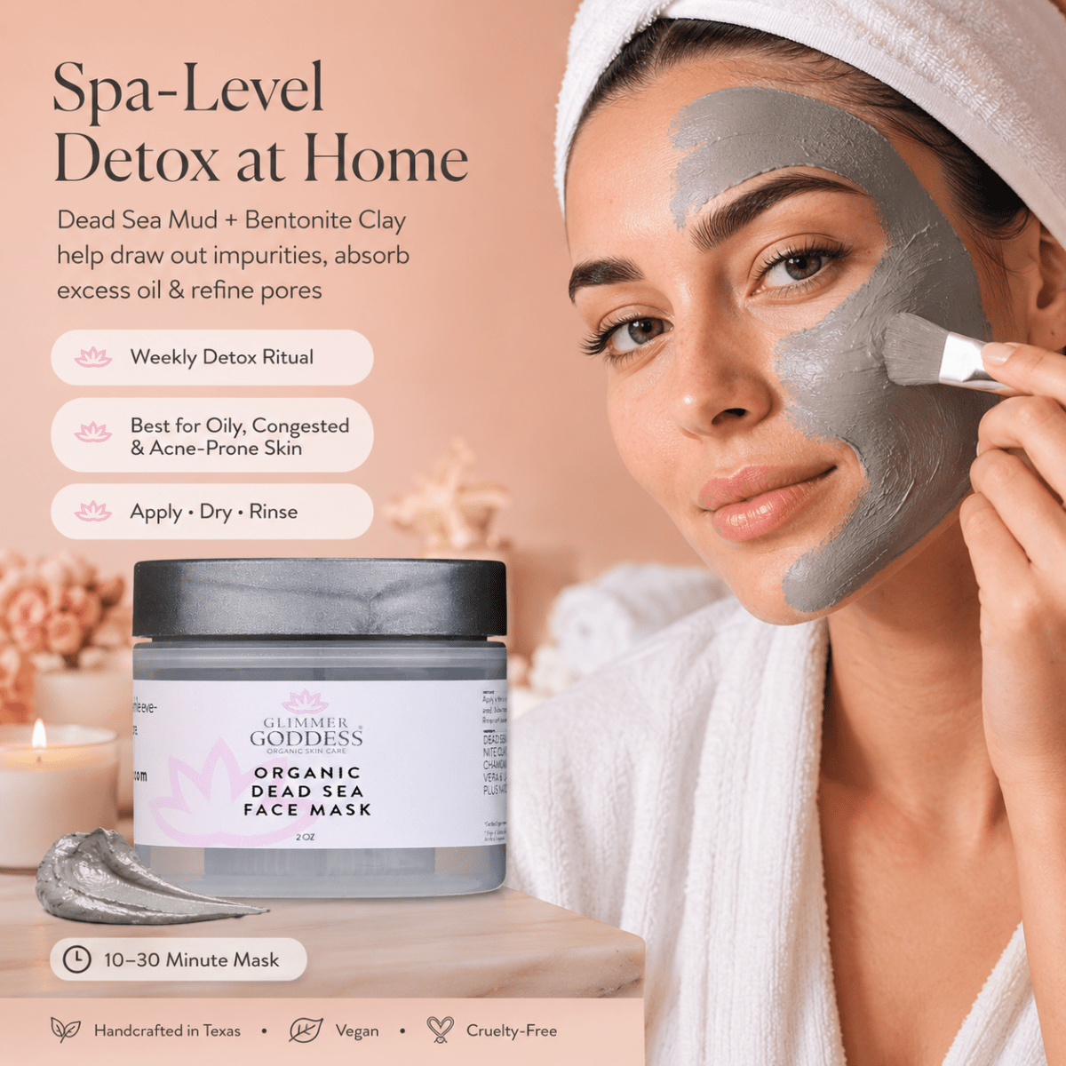 Organic Dead Sea Mud Mask With Bentonite Clay - Exfoliate & RejuvenateMasks & Peels
