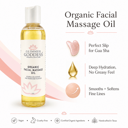 Organic Facial Massage Oil with Sweet Almond, Rosehip & Squalane – Anti-Aging Face OilMoisturizers