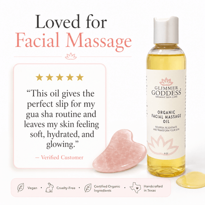 Organic Facial Massage Oil with Sweet Almond, Rosehip & Squalane – Anti-Aging Face OilMoisturizers