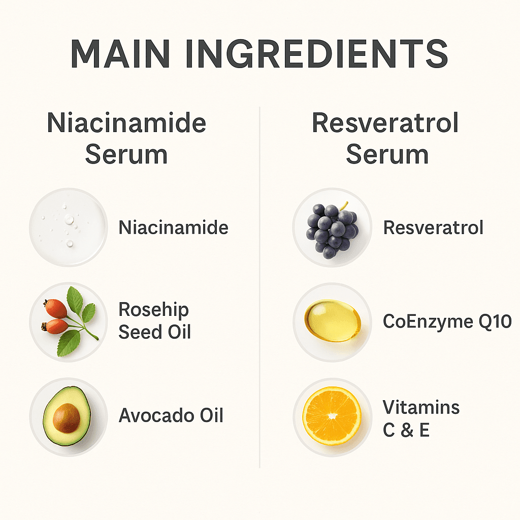 Organic Niacinamide + Resveratrol Serum Duo – Pore Refining & BrighteningSerums