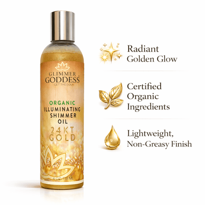 Organic Shimmer Body Oil for a Soft, Non - Greasy Body GlowShimmer