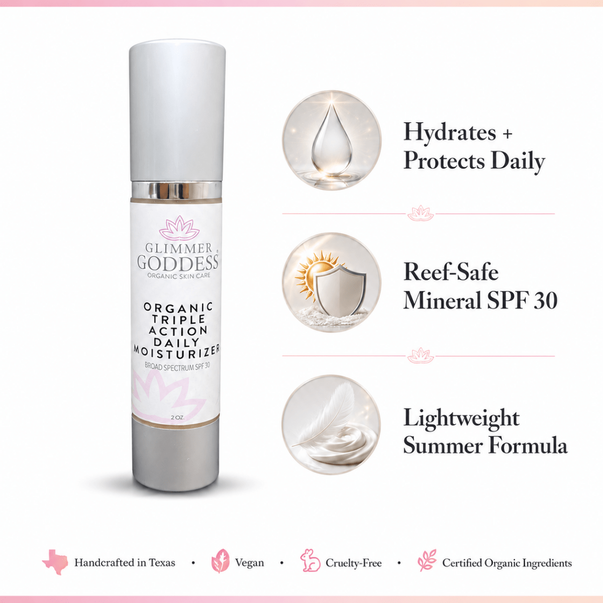 Organic SPF 30 Face Cream for Hydration, Firming & Sun ProtectionMoisturizers