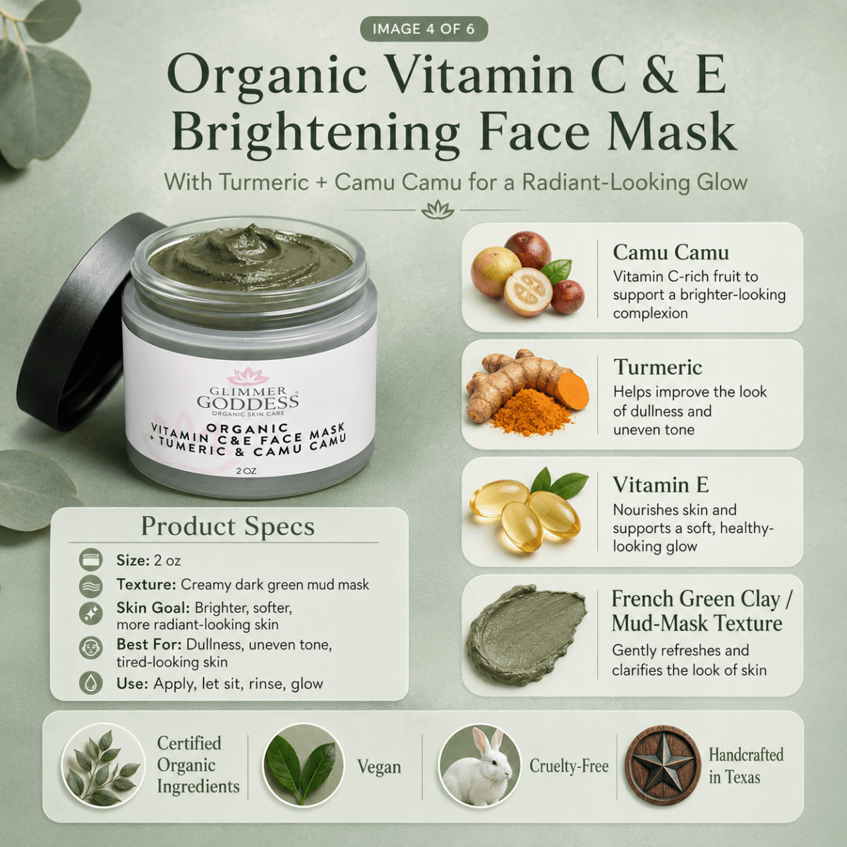 Organic Vitamin C & E Brightening Face MaskMasks & Peels