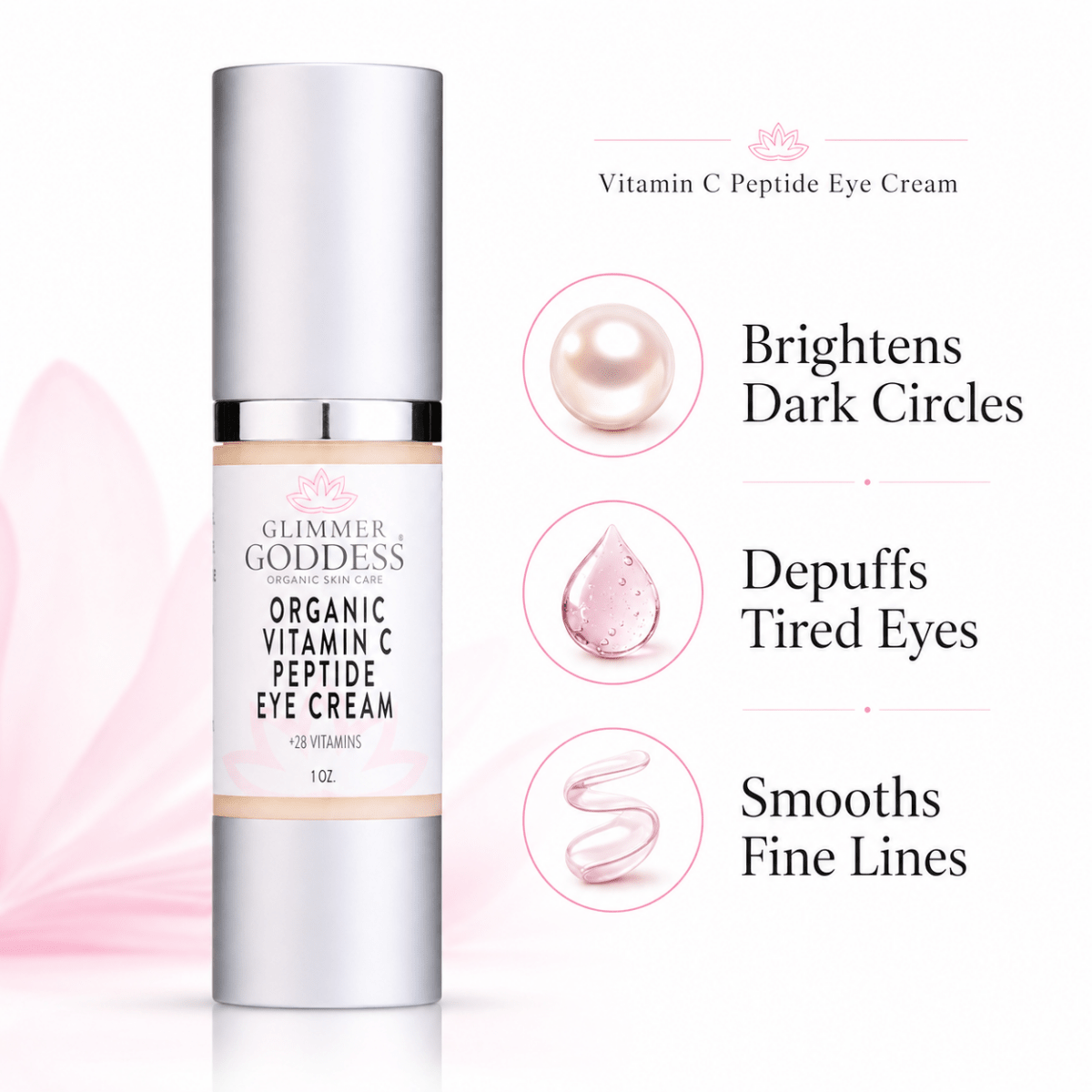 Organic Vitamin C Eye Serum – Peptide Treatment for Dark CirclesFor Eyes