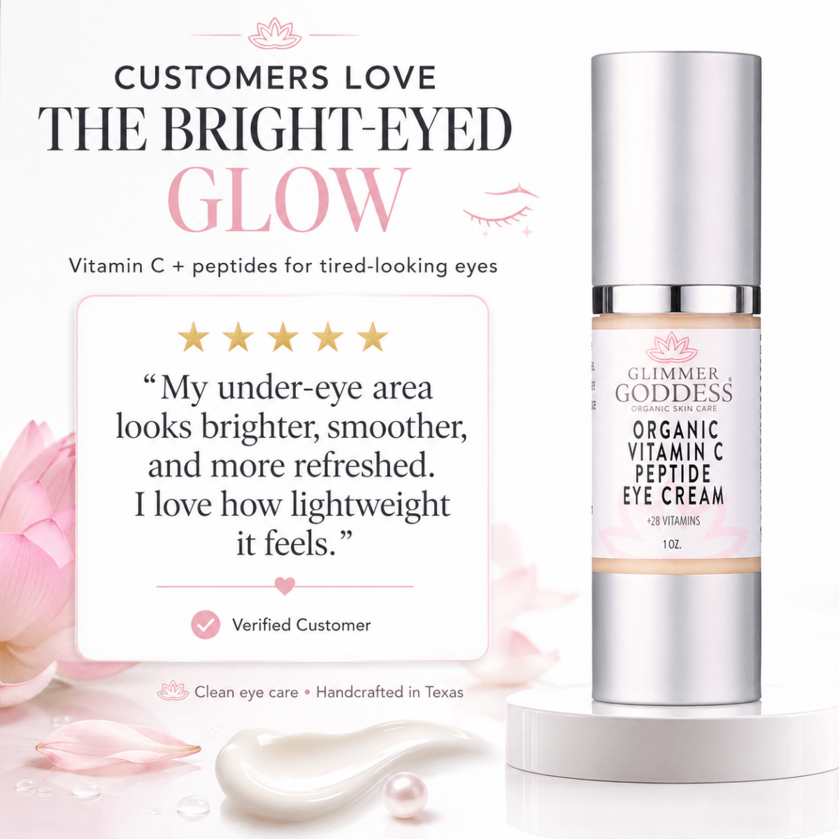 Organic Vitamin C Eye Serum – Peptide Treatment for Dark CirclesFor Eyes