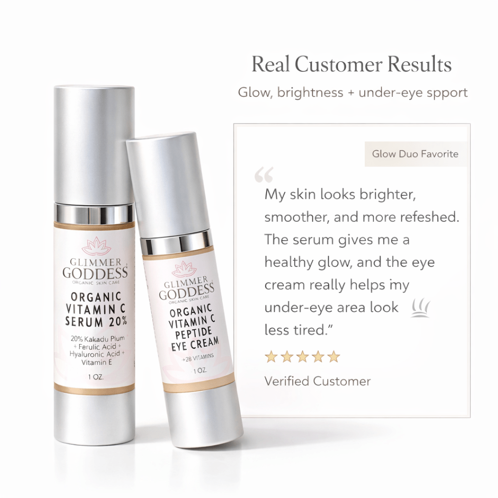 Organic Vitamin C Glow Duo – 20% Vitamin C Serum + Peptide Eye Serum for Radiant SkinSerums