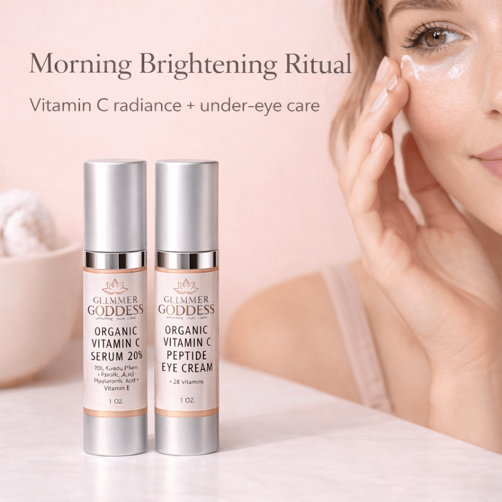 Organic Vitamin C Glow Duo – 20% Vitamin C Serum + Peptide Eye Serum for Radiant SkinSerums