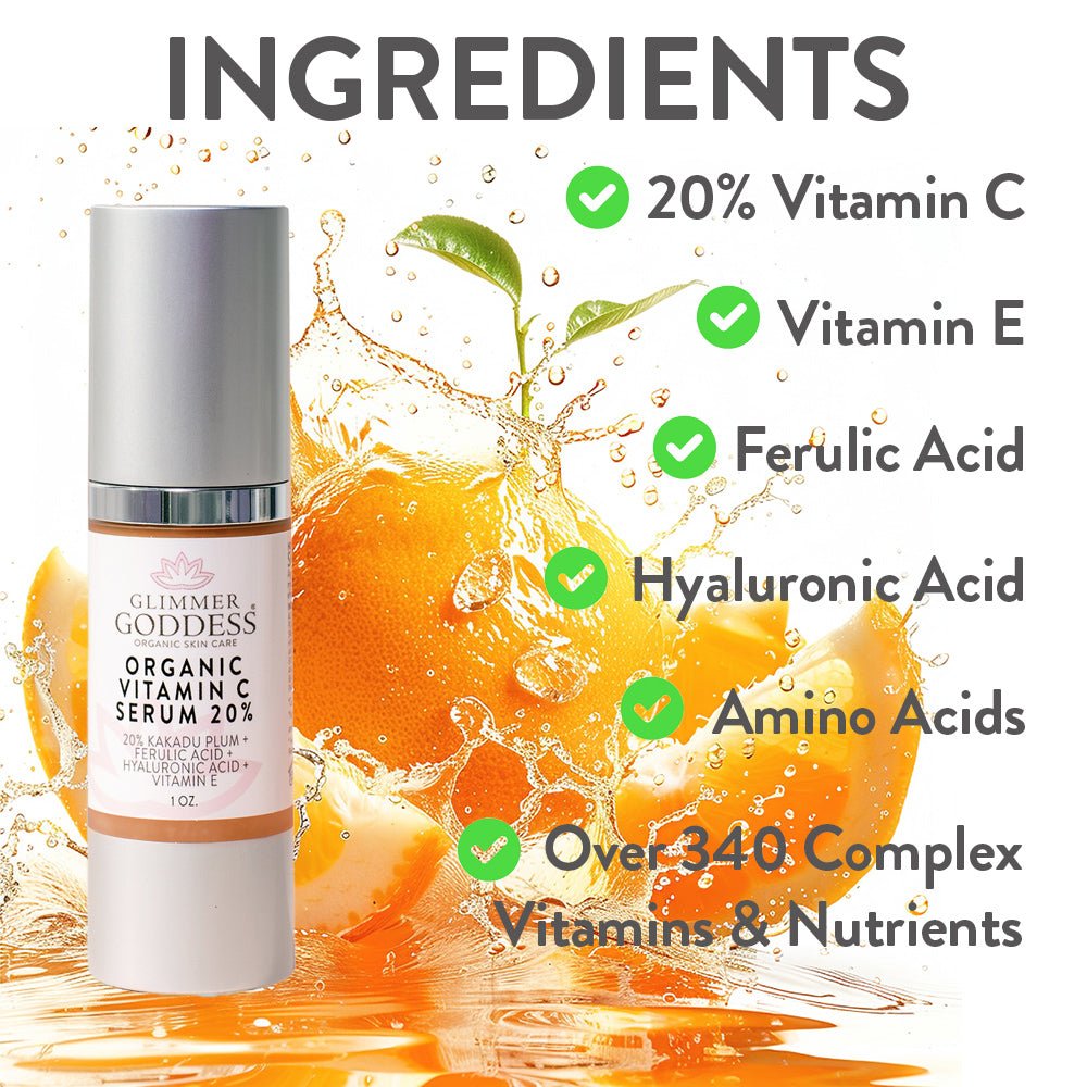 Organic Vitamin C Serum 20% – Brightening Treatment with Hyaluronic & Ferulic Acid-1