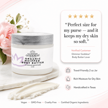 Organic Whipped Body Butter 2 oz – Mini Travel Size for Dry Skin & EczemaLotions & Creams