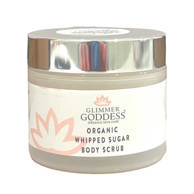 Organic Whipped Sugar Body Scrub 2 oz – Travel Size Crepey Skin Treatment & Exfoliator-0