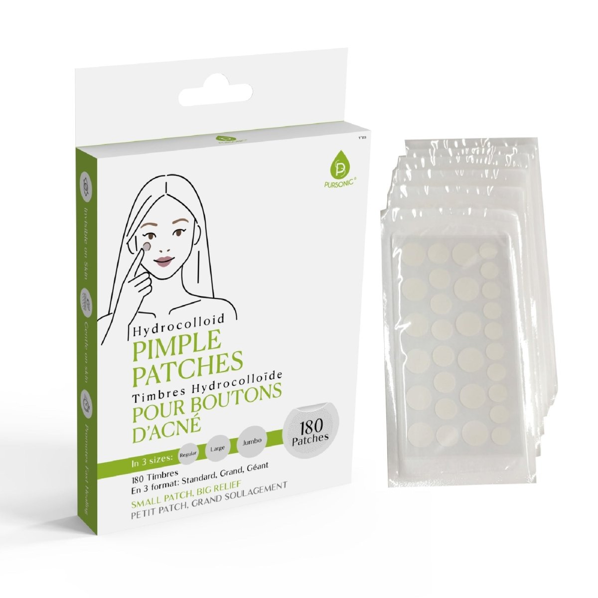 Pursonic Hydrocolloid Pimple Patches – Multi-Size Blemish Care for Faster HealingBeauty & Personal Care