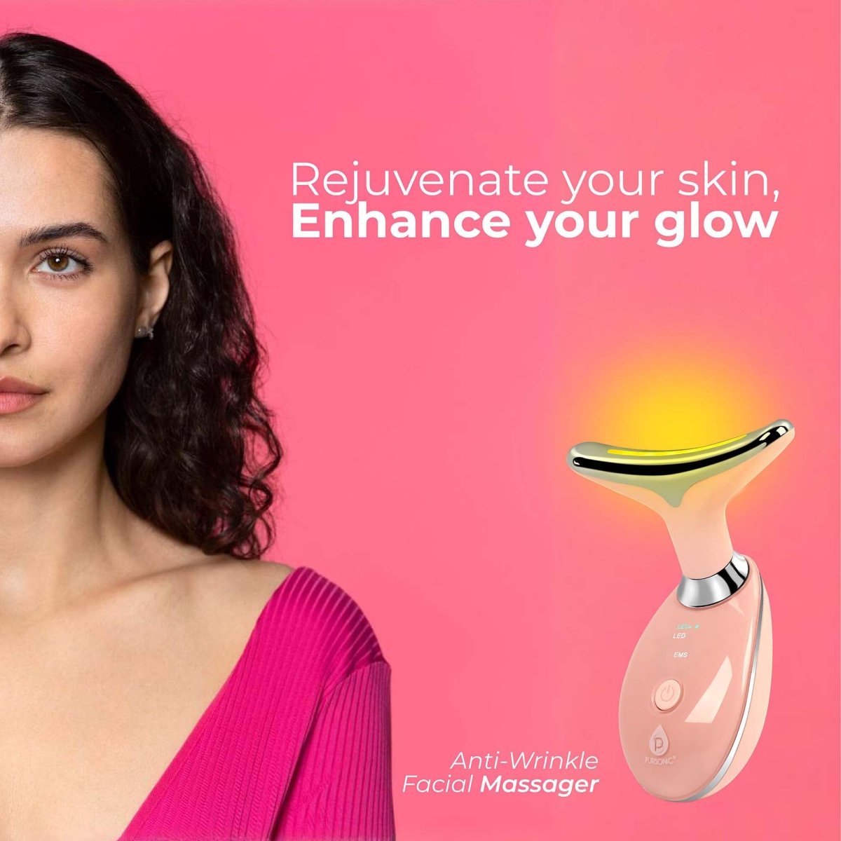 Pursonic LED Glow Set – 7 - in - 1 LED Light Therapy Face Mask + 7 - in - 1 LED Face & Neck Sculpting WandBeauty & Personal Care