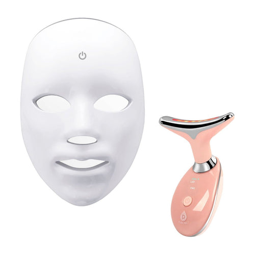 Pursonic LED Glow Set – 7 - in - 1 LED Light Therapy Face Mask + 7 - in - 1 LED Face & Neck Sculpting WandBeauty & Personal Care