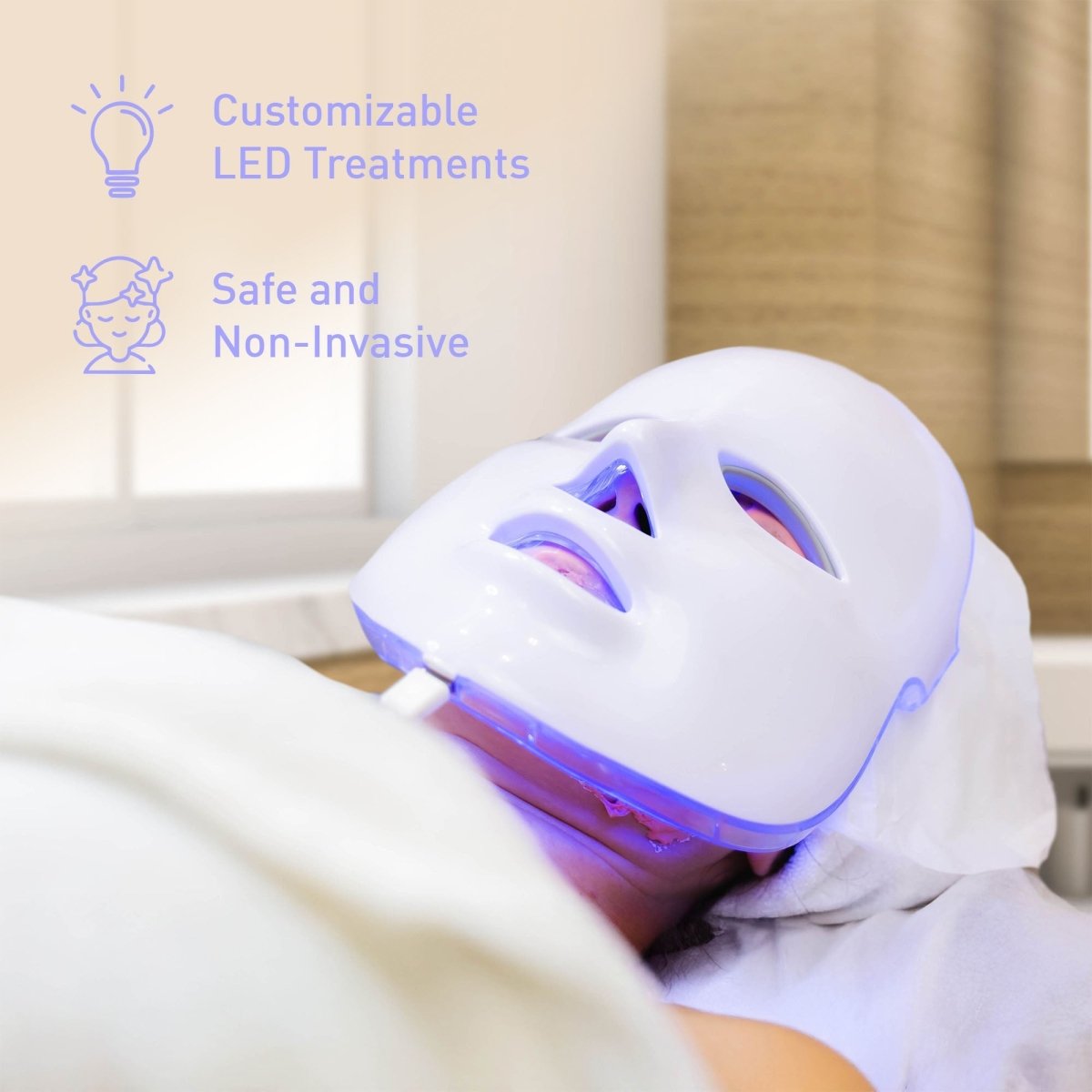 Pursonic LED Glow Set – 7 - in - 1 LED Light Therapy Face Mask + 7 - in - 1 LED Face & Neck Sculpting WandBeauty & Personal Care