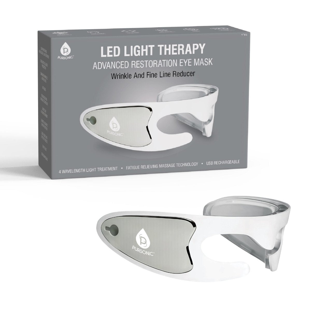 Pursonic LED Light Therapy Advanced Restoration Eye Mask – Anti - Aging, Collagen - Boosting, At - Home TreatmentBeauty & Personal Care