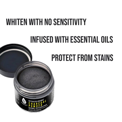 Pursonic Teeth Whitening Charcoal Powder Natural 5 - Pack - Infused With Grapefruit, Peppermint & Lemon Essential Oils - 2oz EachOral Care