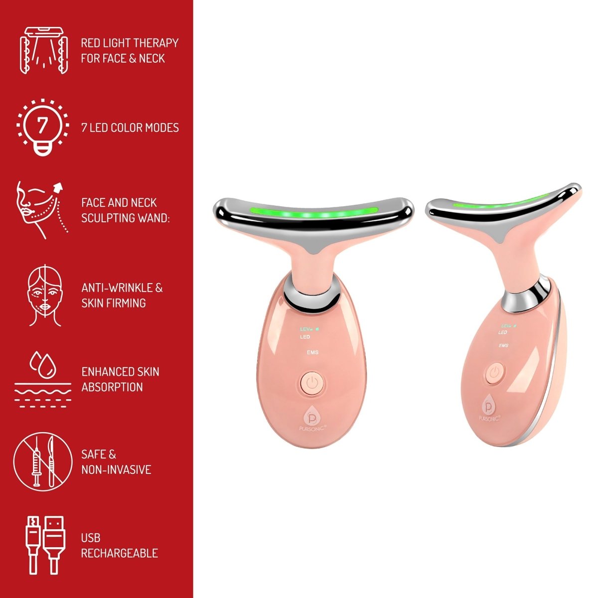 Pursonic Ultimate LED Rejuvenation Set: Face Mask, Eye Mask & 7 - in - 1 Light Therapy DeviceSkincare