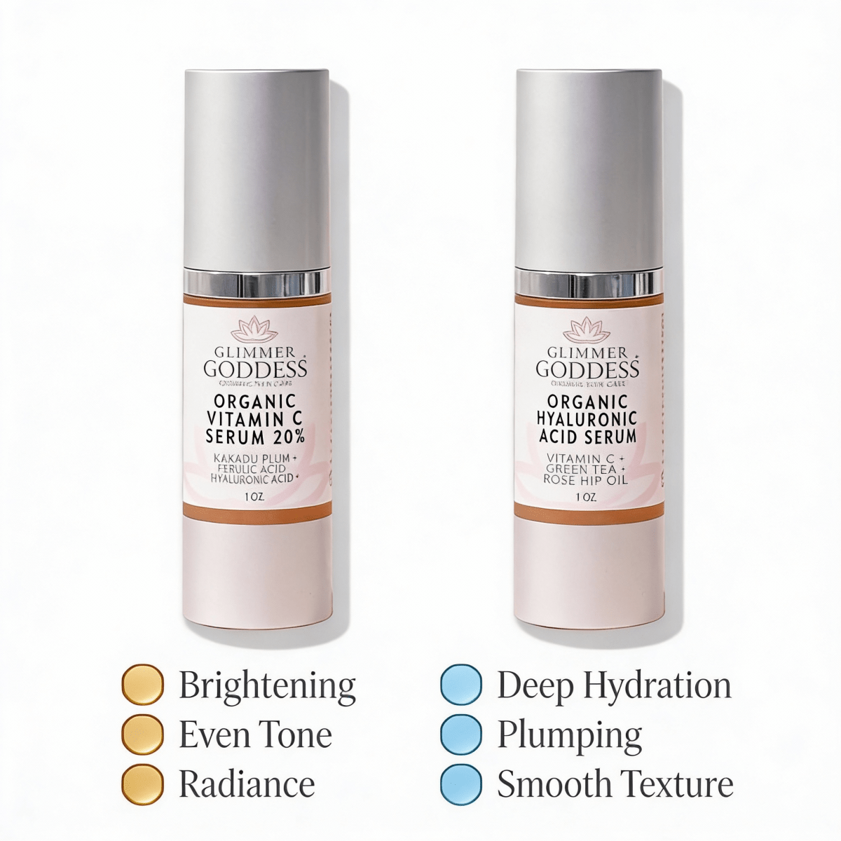 Vitamin C + Hyaluronic Acid Duo – Brightening & PlumpingSerums